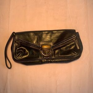 Nordstrom black leather clutch.